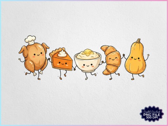Download Thanksgiving Food Friends PNG - Premium Bundle