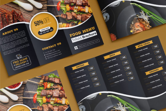 Download Food Menu Trifold Brochure - Food Collection